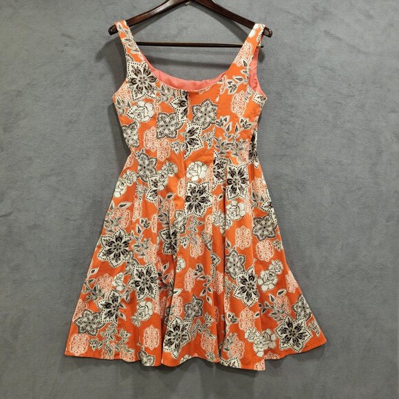Jessica Howard Floral Midi Dress Size 12 Coral Sleeveless Classic Flowy Dainty‎ - Picture 2 of 6